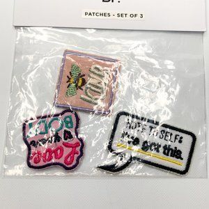 NEW BP set of 3 patches kind, body positive, note to self pink black